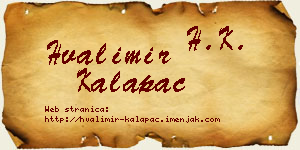 Hvalimir Kalapać vizit kartica